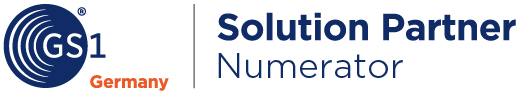 Badge zeigt Partnerschaft von Numerator mit der GS1 Germany
